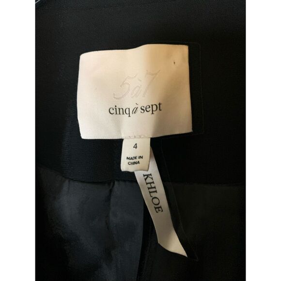 Cinq à Sept Khloe ruched sleeve crepe blazer black women's size 4 - Picture 4 of 5